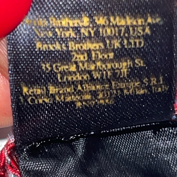 Brooks Brothers Red Blue Design Silk Neck Tie Made in USA Woven in Italy 58” Men - Picture 7 of 15